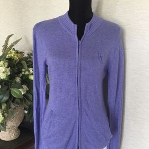 Sz M Peter Millar FL Logo Cashmere Zipper Sweater